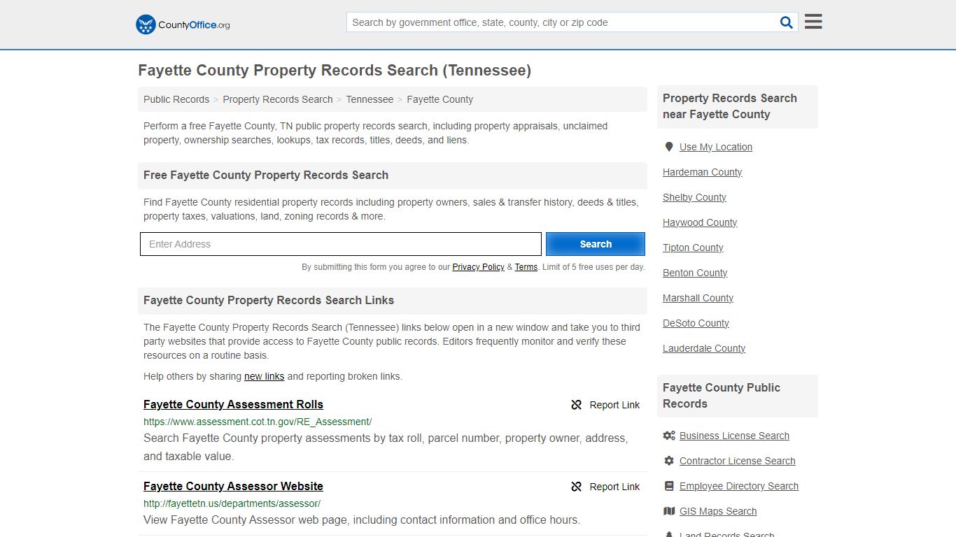 Fayette County Property Records Search (Tennessee) - County Office