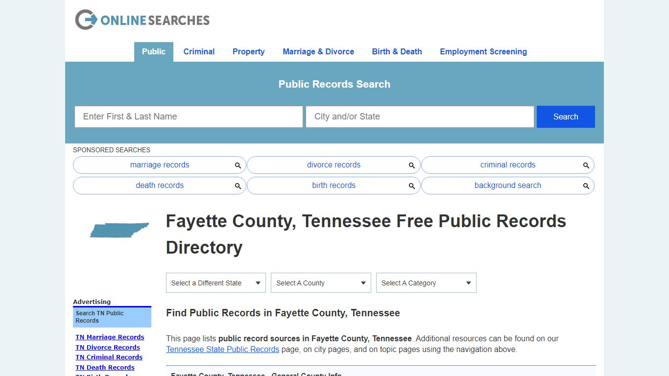 Fayette County, Tennessee Public Records Directory